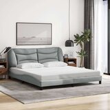  Posteljni okvir z LED lučkami temno siv 180x200 cm tkanina | Shoptok.si