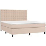  Box spring postelja z vzmetnico kapučino 180x200cm umetno usnje, (20896815) | Shoptok.si