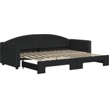  Dnevni krevet na razvlačenje crni 80 x 200 cm od tkanine | shoptok.hr