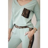 Kesi Set with a dark mint panther motif | shoptok.hr