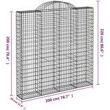  Obokane gabion košare 2 kosa 200x30x200/220 cm pocinkano železo | Shoptok.si