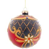 Staklena novogodišnja kugla plavo/crvena D.12CM | ePonuda.com