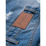 Ombre Men's short denim shorts with rips and holes - blue | shoptok.hr