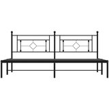  Metalni okvir za krevet s uzglavljem crni 200x200 cm | shoptok.hr