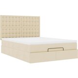  Otomanski krevet s madracem krem 140x190cm od tkanine | shoptok.hr