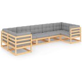  Sedežna garnitura 7-delna z blazinami trdna borovina | Shoptok.si