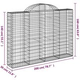 Lučne gabionske košare 5 kom 200x30x40/60 cm pocinčano željezo | shoptok.hr