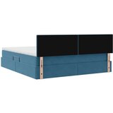  Krevet S LED lampica s pohranom Tamno plava 160 x 200 cm Baršun | shoptok.hr