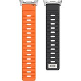INF Kompatibilen z Samsung Galaxy Watch8 Silikonski Magnetni Pašček iz 316 Nerjavečega Jekla Black Orange, (5000079950) | Shoptok.si