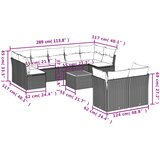  10-dijelni set vrtnih sofa s jastucima crni od poliratana | shoptok.hr