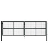  Vrtna vrata od mrežastog čelika 400x125 cm siva | shoptok.hr