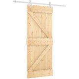  Klizna vrata Prirodna i bijela 85 x 210 cm Čvrsta borovina | shoptok.hr