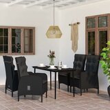  5-dijelni vrtni blagovaonski set s jastucima crni | shoptok.hr