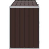  Spremište za 3 kante za otpad smeđe 216x81x115 cm čelično | shoptok.hr