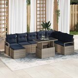  Sjedeća garnitura za vrt s jastukom 9 pcs siva i modra | shoptok.hr