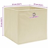  Kutije za pohranu 4 kom krem 32 x 32 x 32 cm od tkanine | shoptok.hr