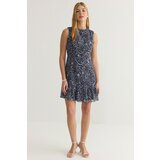 Trendyol Dark Navy Blue Plain Mini Woven Dress Cene