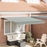  Skrovita tenda Zelena i bijela 350x250 cm | shoptok.hr