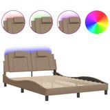 Furnova Posteljni okvir z LED lučkami kapučino 120x200 cm umetno usnje, (21937763) | Shoptok.si