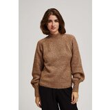 Marisse Turtleneck Sweater Decorated With Metallic Thread, Beige | Eponuda.ba