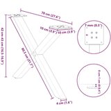  Noge za stolić u obliku slova X 2 kom bijele 70x(42-43) cm | shoptok.hr