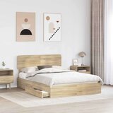  Postelja s shranjevanjem z vzglavjem Sonoma hrast 140 x 200 cm, (5000106027) | Shoptok.si