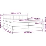  Krevet box spring s madracem LED tamnosivi 200x200 cm baršun | shoptok.hr