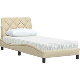  Postelja z vzmetnico krem 90x190 cm blago, (22053959) | Shoptok.si