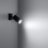 Sollux SL.0091 - zidno spot svetlo ring 1xGU10/10W/230V crno | Eponuda.com