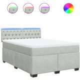 Maison Chic Box spring postelja - Vzmetna postelja z vzmetnico svetlo siva 160x200 cm žamet SL11140, (21900813) | Shoptok.si