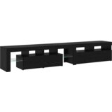TV ormarići 2 kom s LED svjetlima Crni hrast Konstruirano drvo | shoptok.hr