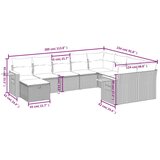  Vrtna garnitura - 10-dijelni set vrtnih sofa od poliratana s jastucima sivi - Siva 1 | shoptok.hr
