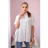 Kesi Cotton shirt with short sleeves beige color Cene