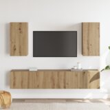  Set TV komoda 4 pcs hrast artisan Srednja Konstruirano drvo | shoptok.hr