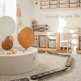 MeowBaby Črna senzorična steza iz borovega lesa 10x408x5 cm Montessori - | Shoptok.si
