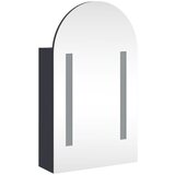  Kupaonski ormarić s ogledalom LED lučni sivi 42 x 13 x 70 cm | shoptok.hr