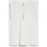 Marisse White Blouse With Ruffles On The Shoulders | Eponuda.ba