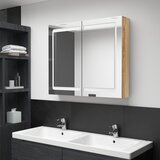 Maison Chic LED Kopalniška omarica - Kopalniški kabinet z ogledalom hrast 80x12x68 cm, (21794371) | Shoptok.si