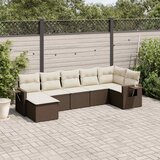  7-dijelni set vrtnih sofa od poliratana s jastucima smeđi | shoptok.hr