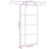  Klizna vrata s priborom 102,5x205 cm od stakla ESG i aluminija | shoptok.hr