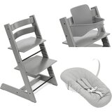 Stokke stol za hranjenje Tripp Trapp set 3v1 storm grey/grey 686000- lezalka | Shoptok.si