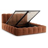Micadoni Tapecirani bračni krevet s prostorom za odlaganje s podnicom 140x200 cm boje terakote Lupine – | shoptok.hr