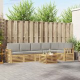  Set vanjskih sofa 7 kom. Bijela i svjetlosiva Poliester 59 x 59 x 37 cm | shoptok.hr
