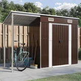 Vrtna lopa z nadstreškom rjava 277x107x181 cm jeklo - - Rjava - 41.73 - N/A - 2025-vidaXL-TOPSELLER