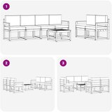  Set vanjskih sofa 7 kom. Bijela i svjetlosiva Poliester | shoptok.hr