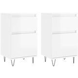 The Living Store Komoda 2 kosa visok sijaj bela 40x35x70 cm inženirski les - Komoda, (21503162) | Shoptok.si