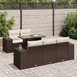 Maison Chic Seti vrtnega pohištva - Vrtna garnitura - Vrtni pohištvo set 6-delna z blazinami rjav poli ratan, (21804238) | Shoptok.si