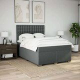 vidaXL Box spring postelja z vzmetnico temno siva 160x200 cm blago | Shoptok.si