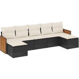 Maison Chic Seti vrtnega pohištva - Vrtna garnitura - Vrtni pohištvo set 7-delna z blazinami črn poli ratan, (21802009) | Shoptok.si