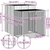vidaXL Kokošnjak z izhodom svetlo siv 165x251x181 cm pocinkano jeklo | Shoptok.si